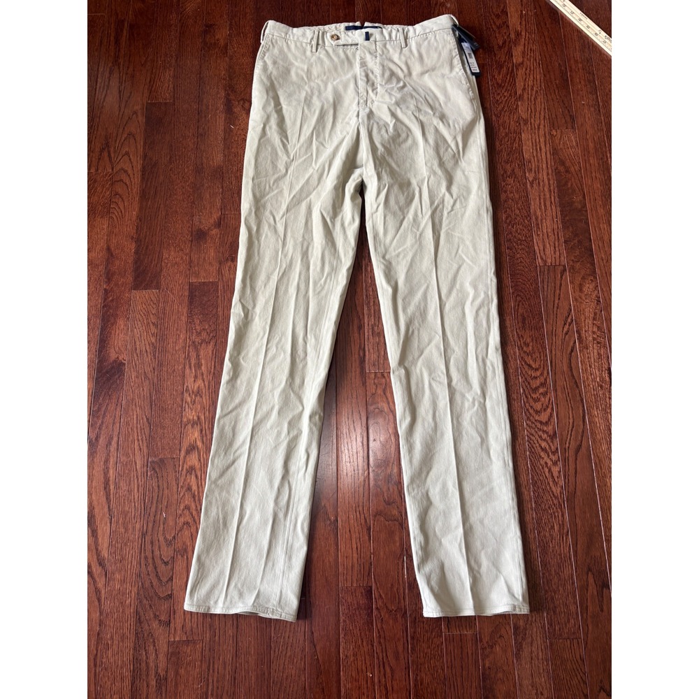 Incotex Classic Fit Pattern B Mens Trousers Light Beige Chinos Size 34 NEW